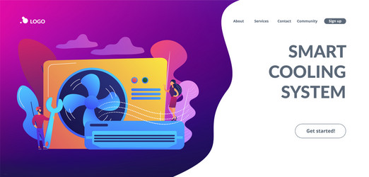 Air conditioning concept landing page vector