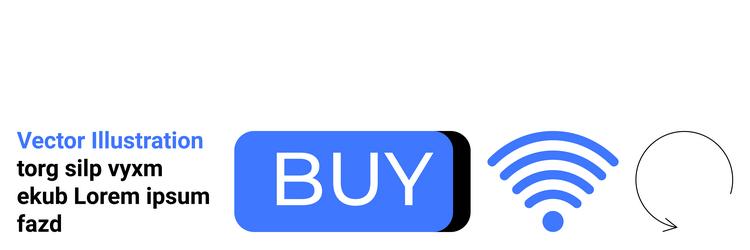 e-commerce button wireless symbol and reload vector image