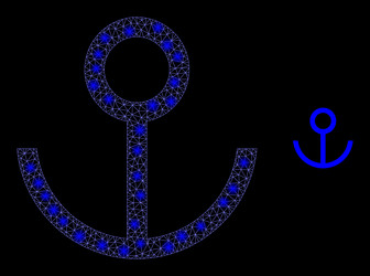 mesh web anchor with magic network dots vector image
