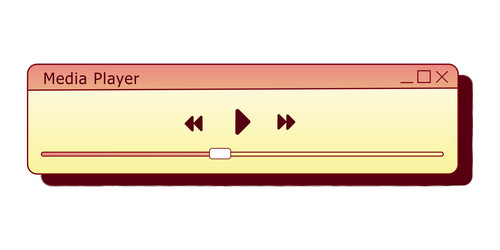 retro media player interface for pc old computer vector image