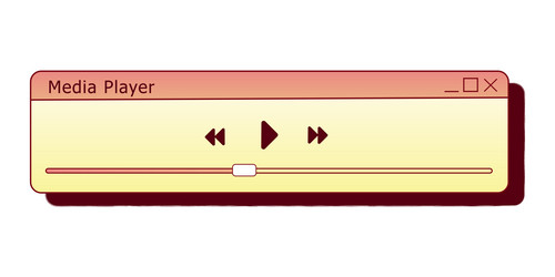 retro media player interface for pc old computer vector
