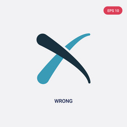 two color wrong icon from web navigation concept vector image