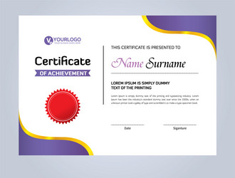 Abstract blue certificate template Royalty Free Vector Image
