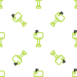 line mail box icon isolated seamless pattern vector image