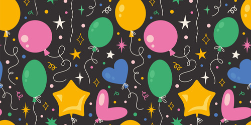 seamless pattern with various shapes inflatable vector image