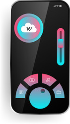 sleek smart device interface featuring weather vector image
