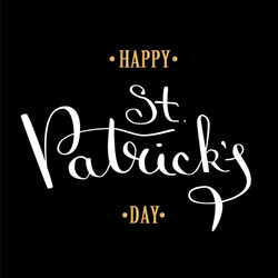 St patrick s day lettering greeting card vector