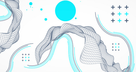abstract wave is made in a frame style template vector image