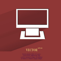 computer flat modern web button with long shadow vector image