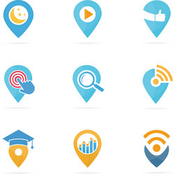set of map pointer logo combination gps locator vector image