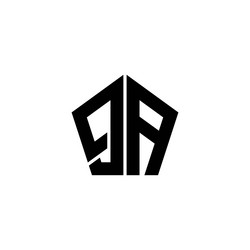 qa logo monogram geometric shape style vector image