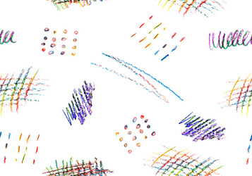 seamless pattern of colorful naive playful shapes vector image