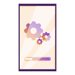 smartphone showing system update installing vector image