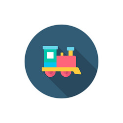 train toy icon flat long shadow design children vector