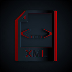 paper cut xml file document download button vector image