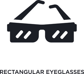 rectangular eyeglasses isolated icon simple vector image