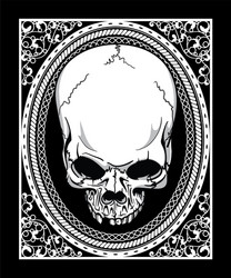 Retro Skull Frame Vector Image