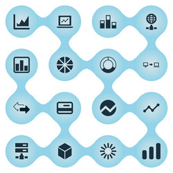set of simple data icons vector image