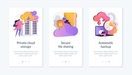 web hosting platform app interface template vector image