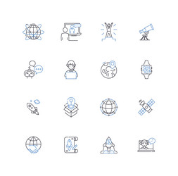 ahead situation line icons collection possibility vector