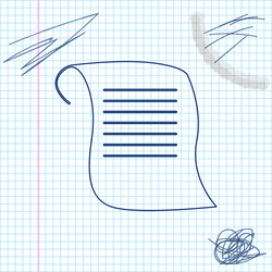 paper scroll line sketch icon isolated on white vector image