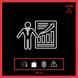 presentation sign icon man standing with pointer vector image