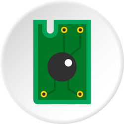 Processor chip icon circle vector