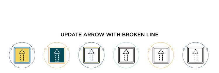 update arrow with broken line icon in filled thin vector image