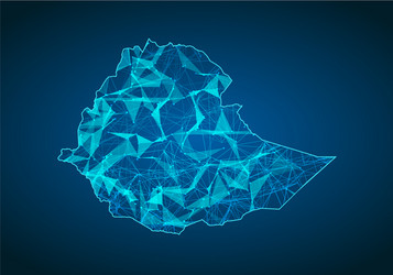 abstract mash line and point scales on dark vector image