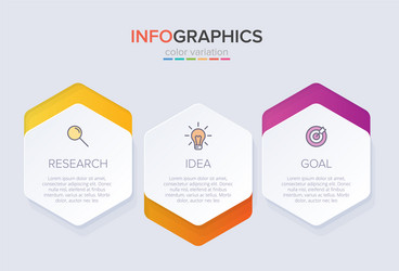 concept arrow business model with 3 successive vector image