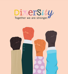 Diversity together we are stronger and hands Vector Image