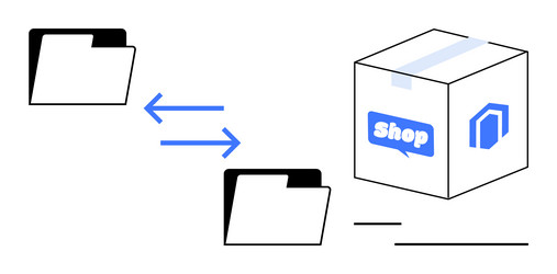 file transfer between folders connecting to e vector image
