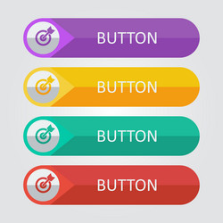 flat buttons with target icon vector image