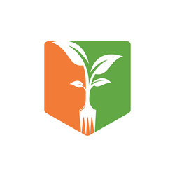 Fork tree logo design Royalty Free Vector Image