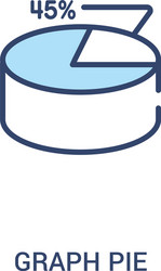 graph pie concept 2 colored icon simple line vector image