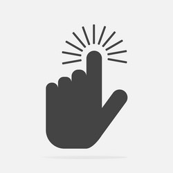 hand clicks on button cursor icon vector image