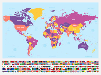 map of word for schools with set flags Vector Image