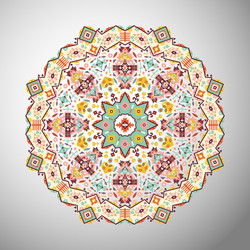 ornamental round colorful geometric pattern vector