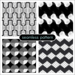 seamless patterns with halftone dots 2 vector image