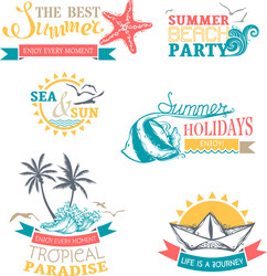 Set of summer labels and badges vector