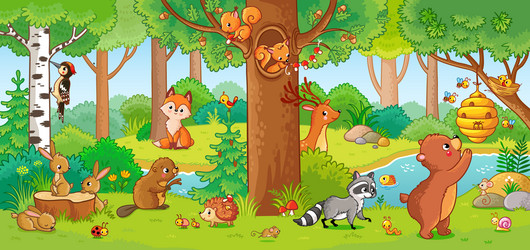 Cute with animals Royalty Free Vector Image - VectorStock