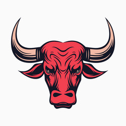 angry bull head cartoon logo Vector Image