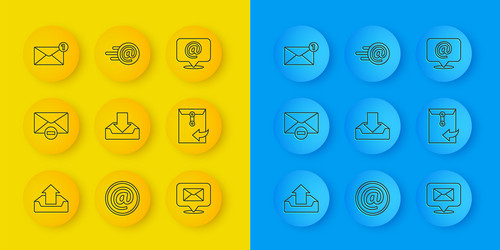 set line upload inbox delete envelope download vector image
