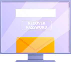 computer password recovery icon cartoon style vector