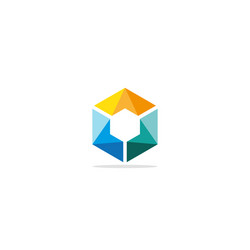 Circle arrow polygon colored logo Royalty Free Vector Image