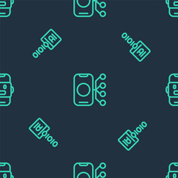 set line neural network binary code and chat bot vector image