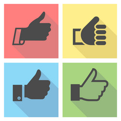 thumbs up on a light colored square vector