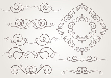 Calligraphic decorative elements Royalty Free Vector Image