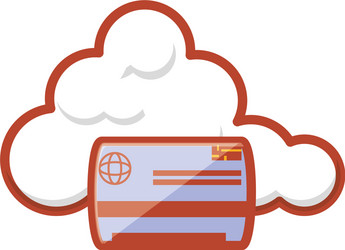 Cloud computing server with credit card vector