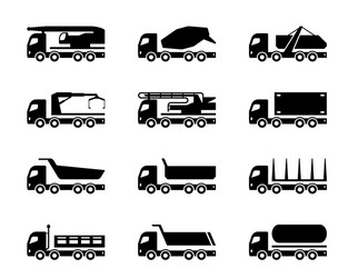 Different types of trucks Royalty Free Vector Image
